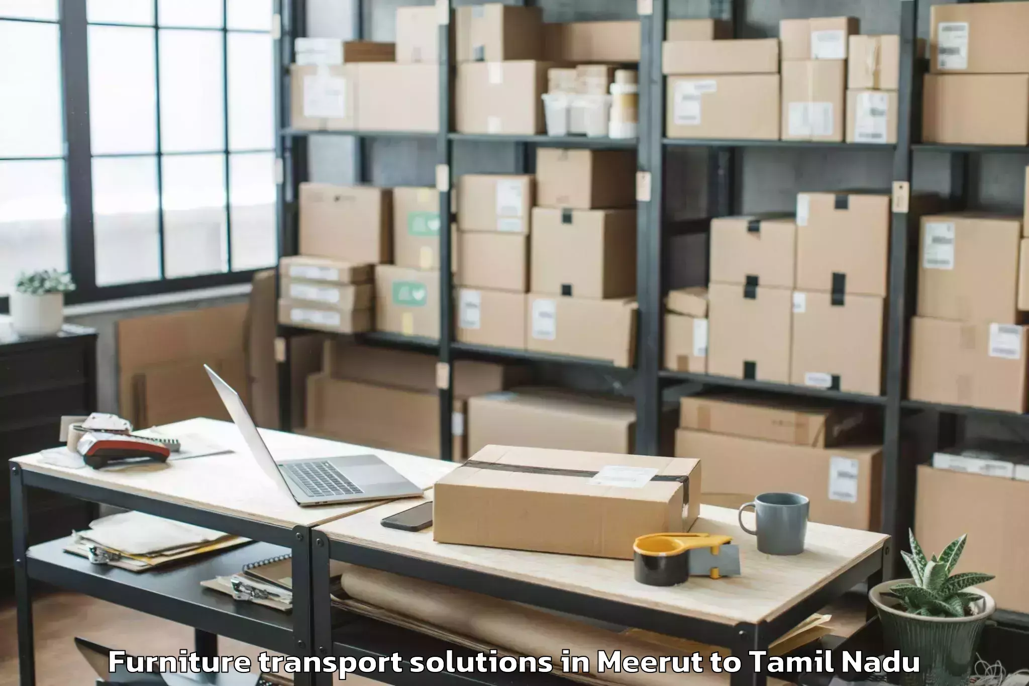 Comprehensive Meerut to Thiruporur Furniture Transport Solutions